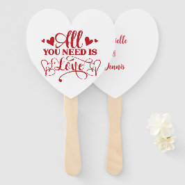All You Need Is Love Typografie Handventilator Handwaaier