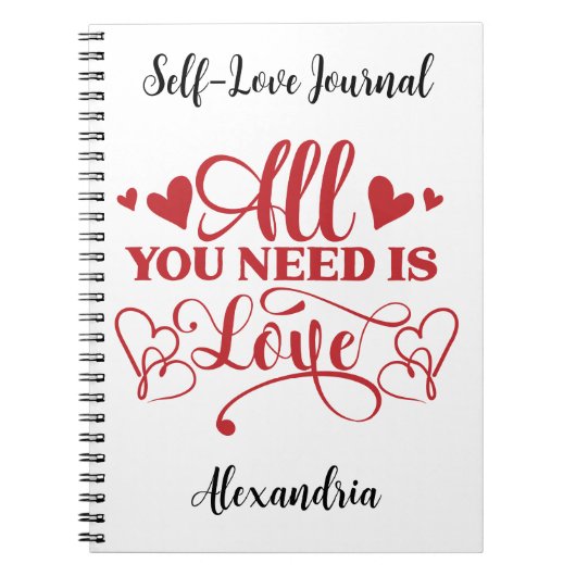 All You Need Is Love Typografie Notitieboek (Voorkant)