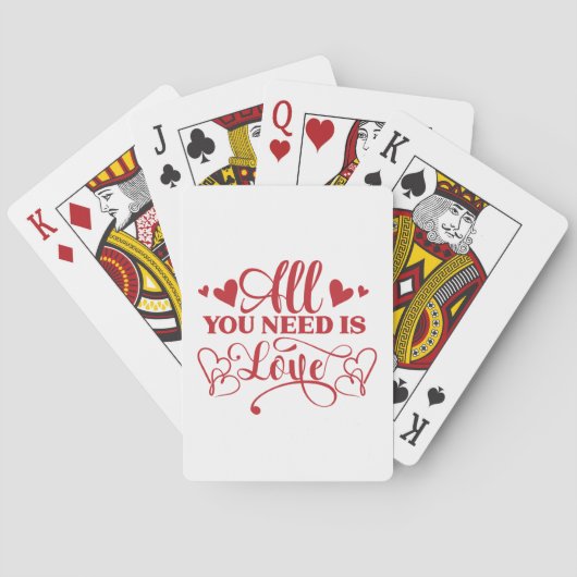 All You Need Is Love Typografie Speelkaarten (Achterkant)