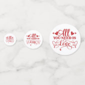 All You Need Is Love Typografie Tafel Confetti (Achterkanten)