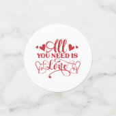 All You Need Is Love Typografie Tafel Confetti (Kleine voorkant)