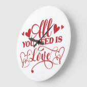 All You Need Is Love Typografie Wandklok (Hoek)
