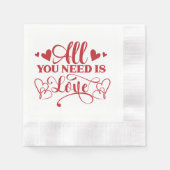 All You Need Is Love Typography Papieren servetten (Voorkant)