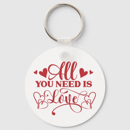 All You Need Is Love Typography Sleutelhanger (Voorkant)