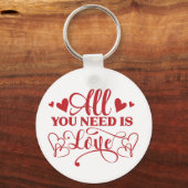 All You Need Is Love Typography Sleutelhanger (Voorkant)
