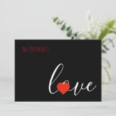 All You Need Is Love Valentijnkaart Aankondiging (Staand voorkant)