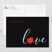 All You Need Is Love Valentijnkaart Aankondiging (Voorkant / Achterkant)
