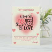 All You Need Is Love Valentines Day Heart Feestdagenkaart (Staand voorkant)