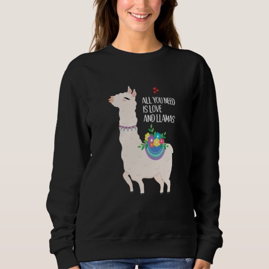 All You Need Is Love Valentine's Day Llama Trui (Voorkant)