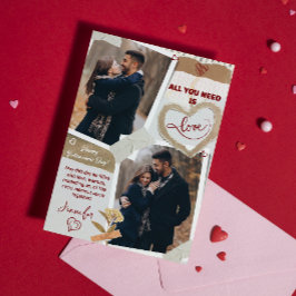 All You Need Is Love Valentines Day Photo Heart Feestdagenkaart