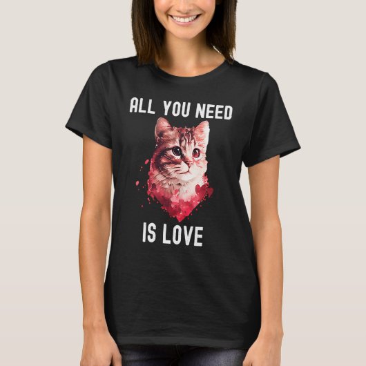 All you need is love with heart Animal Valentine's T-shirt (Voorkant)