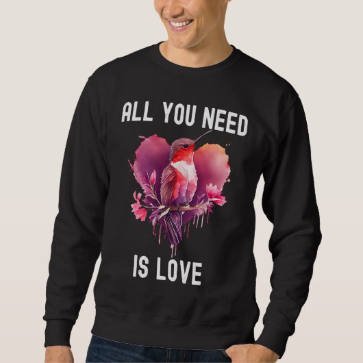 All you need is love with heart Birds Valentine's  Trui (Voorkant)