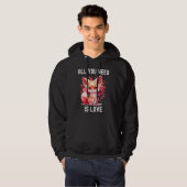 All you need is love with heart Kitsu Valentine's  Hoodie (Voorkant volledig)