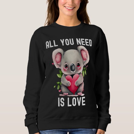 All you need is love with heart Koala Valentine's  Trui (Voorkant)