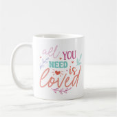 All You Need is Loved – Inspirational Mug with Hea Koffiemok (Links)