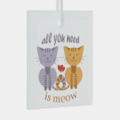 All you need is meow Valentine cats Glas Ornament (Voorkant Rechts)