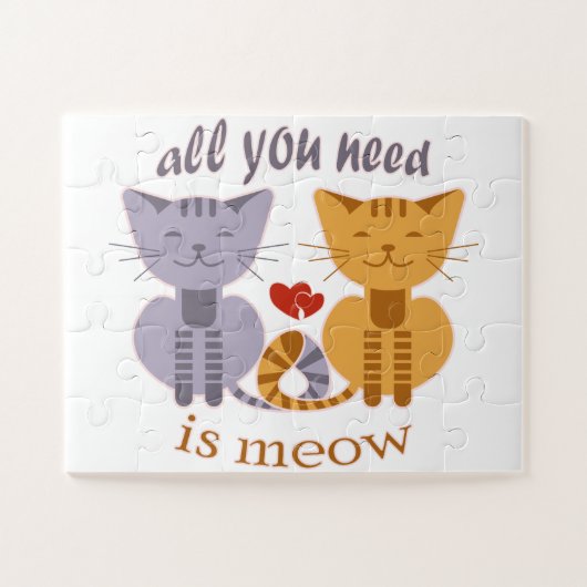 All you need is meow Valentine cats Legpuzzel (Horizontaal)