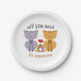 All you need is meow Valentine cats Papieren Bordje