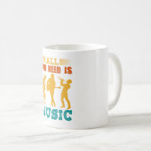 All You Need Is Music Coffee Mug Koffiemok (Voorkant rechts)