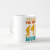 All You Need Is Music Coffee Mug Koffiemok (Voorkant links)