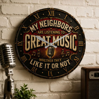 All You Need Is Music Vintage Microphone Grote Klok