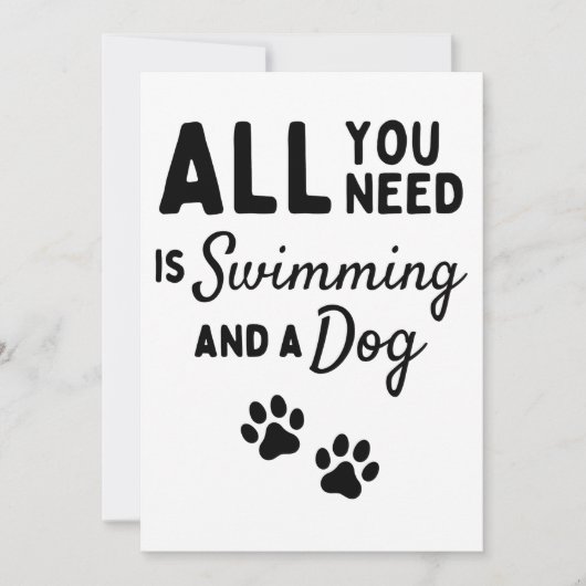 All you need is swimming and a dog kaart (Voorkant)