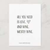 All you need is wine, grappige quote kaart (Voorkant)