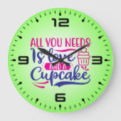 All You Needs is Love And Cupcake-67518 Grote Klok (Voorkant)