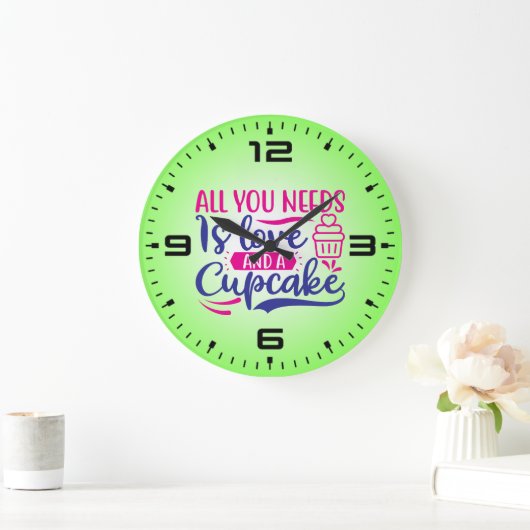 All You Needs is Love And Cupcake-67518 Grote Klok (Huis)