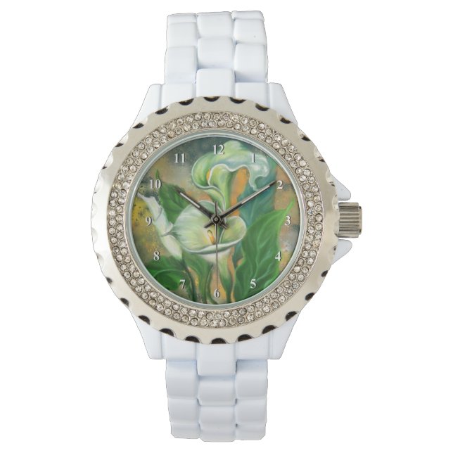 Alla Lily Flowers Horloge (Voorkant)