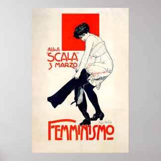Alla Scala Femminismo 1906 POSTERAFDRUK A5-A1 Poster