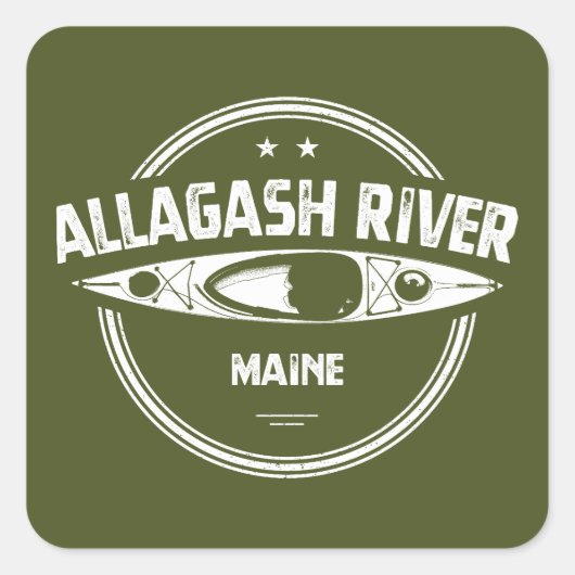 Allagash de Maine Kayak Vierkante Sticker (Voorkant)