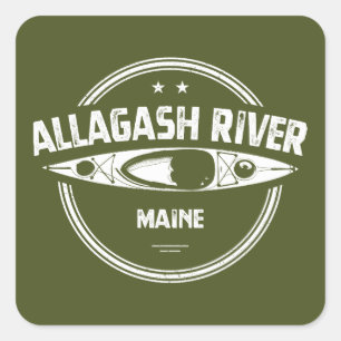 Allagash de Maine Kayak Vierkante Sticker