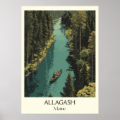 Allagash Maine  River Canoe Forest Art Poster (Voorkant)