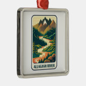 Allagash River Maine Kleuren Metalen Ornament (Rechts)