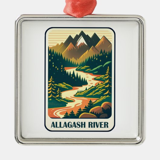 Allagash River Maine Kleuren Metalen Ornament (Voorkant)