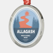 Allagash Wild en Schilderachtig Maine Metalen Ornament (Links)