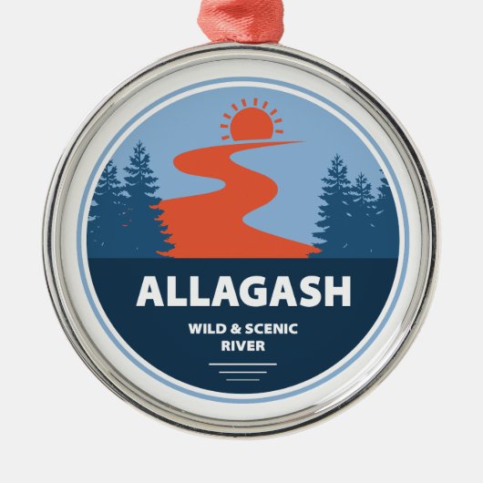 Allagash Wild en Schilderachtig Maine Metalen Ornament (Voorkant)