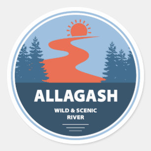 Allagash Wild en Schilderachtig Maine Ronde Sticker