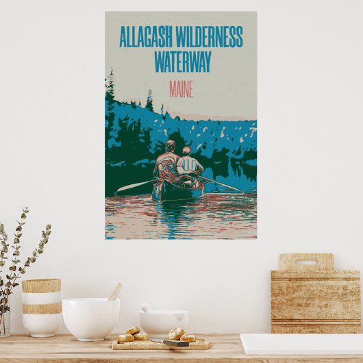Allagash Wilderness Waterway Canoeing, Maine USA Poster (Keuken)