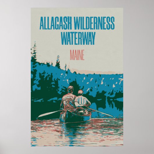 Allagash Wilderness Waterway Canoeing, Maine USA Poster (Voorkant)