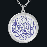 Allah Alhamdulillah Islam Moslimkalligrafie Zilver Vergulden Ketting<br><div class="desc">Een prachtig islamitisch kalligrafie-ontwerp voor hem/haar. Betekenis: "Er is geen God,  maar Allah en Mohammad PBUH is de laatste profeet van Allah."</div>