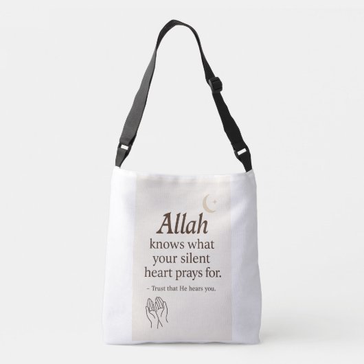Allah hoort U – Islamitische quote Canvas tas (Achterkant)