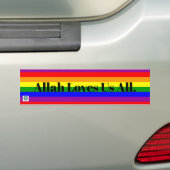 Allah houdt van ons allen - Bumpersticker (Op auto)