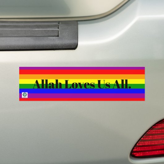 Allah houdt van ons allen - Bumpersticker (Op auto)