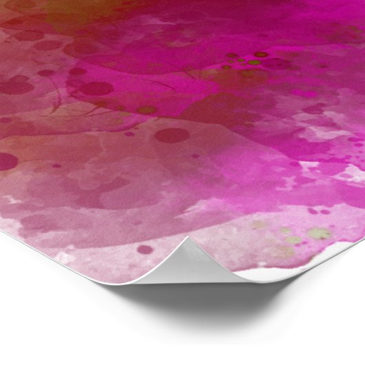 Allah in het Arabisch op roze en Paarse abstracte Poster (Hoek)