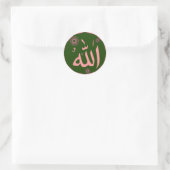 Allah Islamitisch groen roze ronde stickers (Tas)