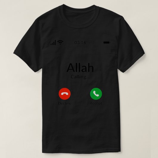 Allah roept de islam op t-shirt (Design voorkant)