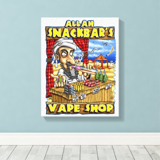 Allah Snackbar's Vape Shop Quality Print (Insitu (Houten vloer))