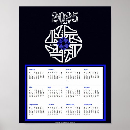 Allah SWT 2025 Kalender keepsake Poster (Voorkant)